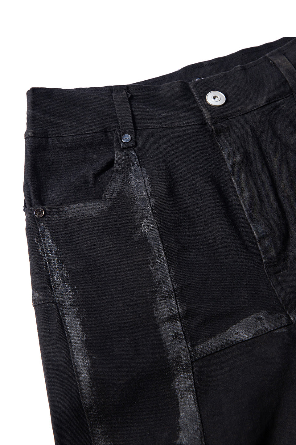 Padded Flared Denim Pants