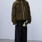 Patchwork Zipper Hooded Down Jacket