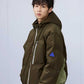 Patchwork Zipper Hooded Down Jacket