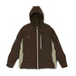 Patchwork Zipper Hooded Down Jacket