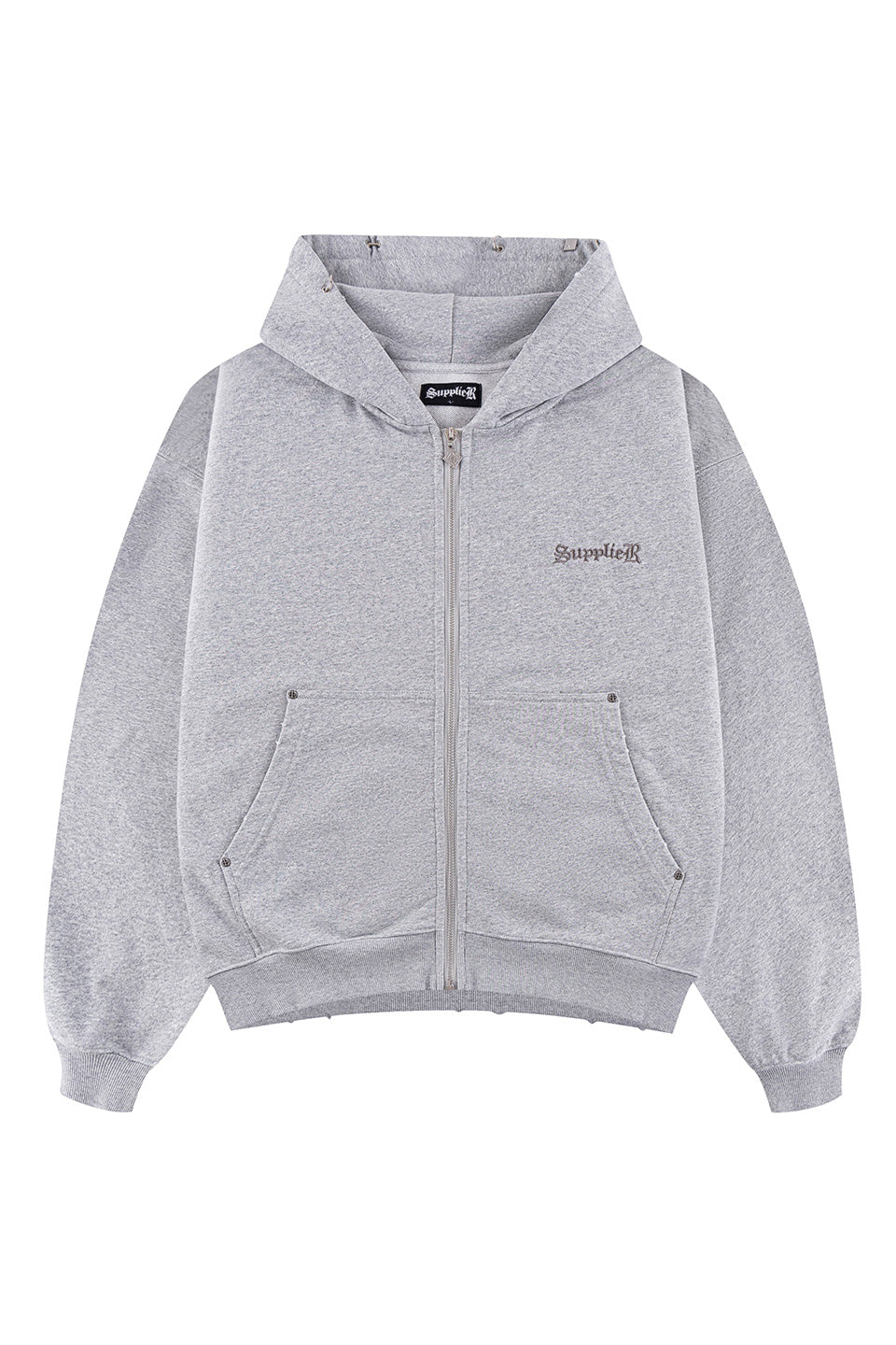 Pierced Tribal Cross Zip Hoodie