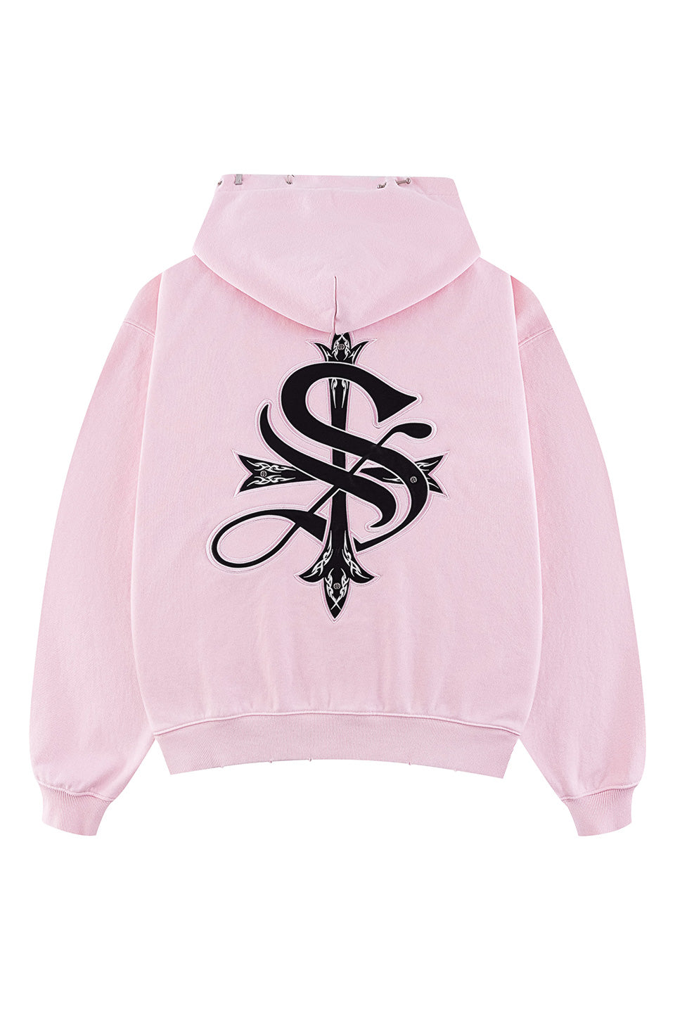Pierced Tribal Cross Zip Hoodie