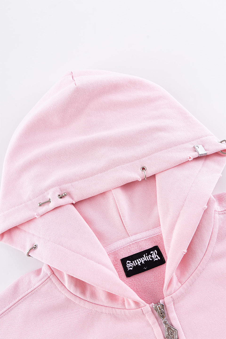 SUPPLIER CROSS LEATHER ZIP HOODIE （ピンク） エルエイチピー L.H.P. SUPPLIER/サプライヤー/CROSS LEATHER ZIP