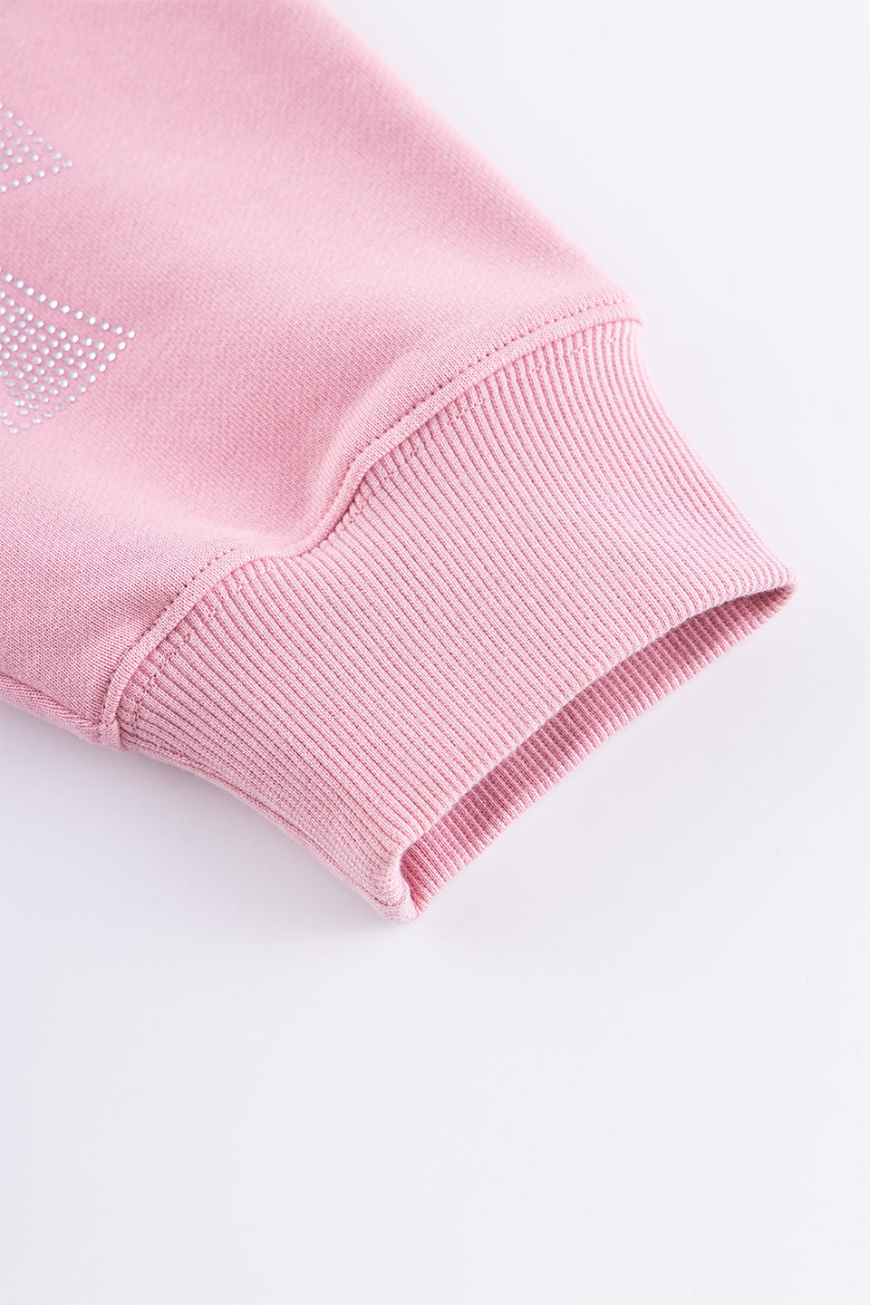 Pink Allover Cross Rhinestone Zip Hoodie