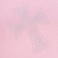 Pink Allover Cross Rhinestone Zip Hoodie