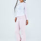 Pink Leopard Waffle Raglan Tee Women's