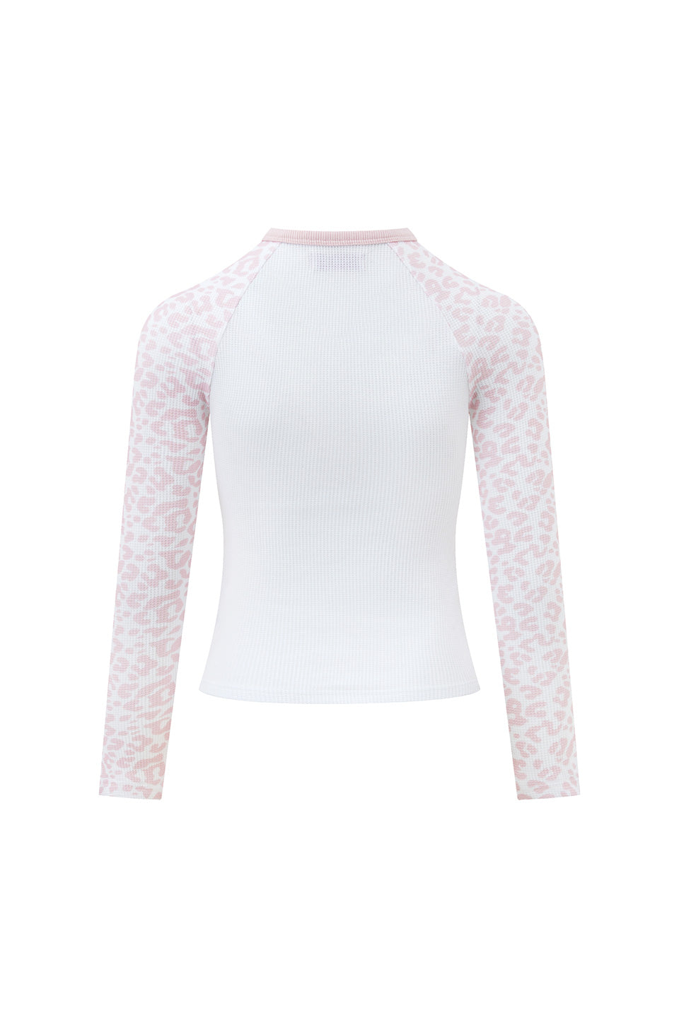 Pink Leopard Waffle Raglan Tee Women's