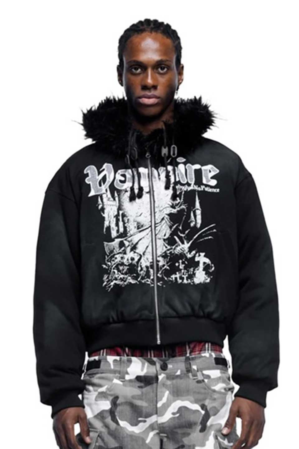 Prince Of The Night Reversible Patchwork Down Jacket