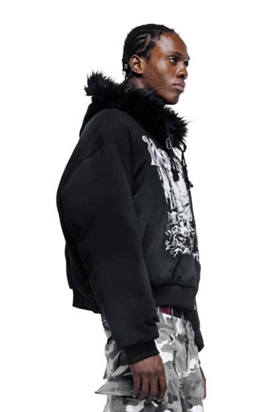 Prince Of The Night Reversible Patchwork Down Jacket