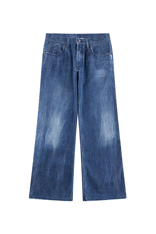 Printed Loose Flare Denim