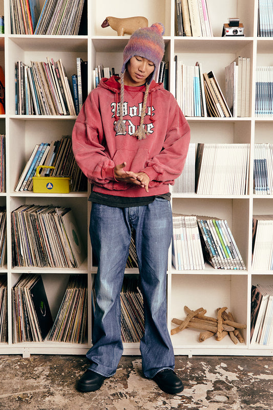 Printed Loose Flare Denim