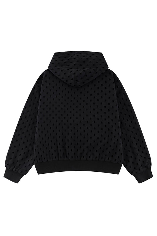 Punched-Out Double Layer Hood Zip Up