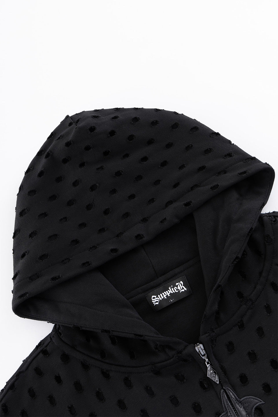 Punched-Out Double Layer Hood Zip Up