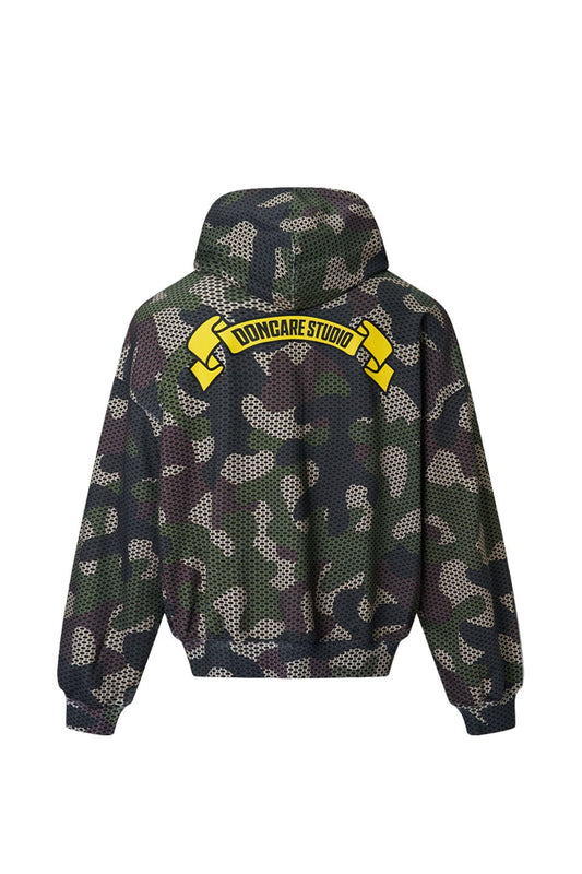 Camo Hoodie Cotton Pattern Printed Throughout.