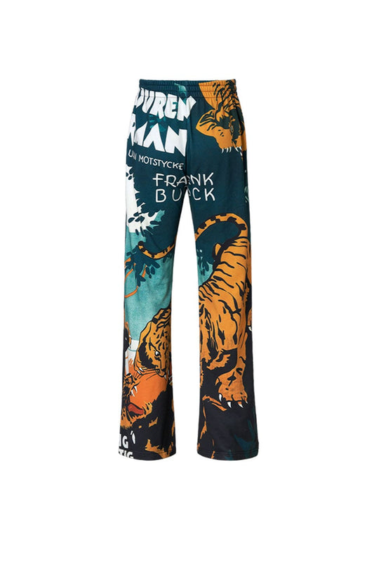 Tiger Sweatpants Pattern Printed Throughout.