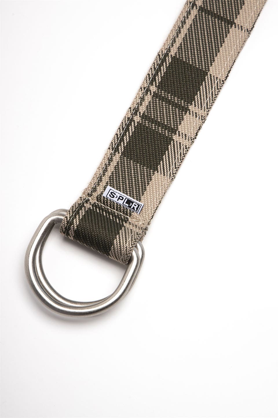 NOT NATURAL Jacquard Check Long Belt Beige