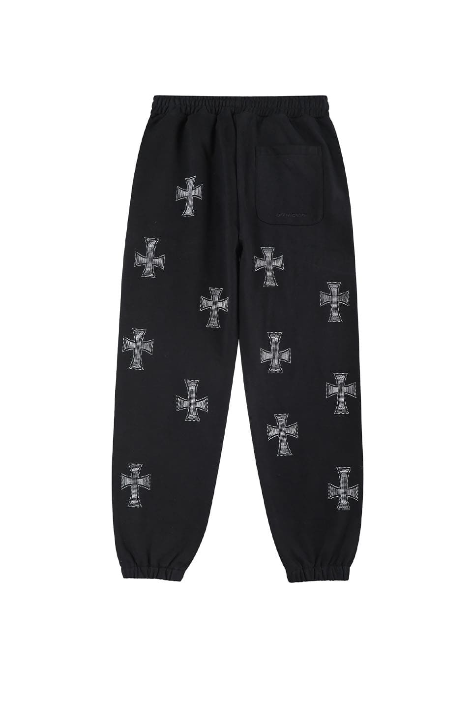 Black With White Cross Rhinestone Jogger