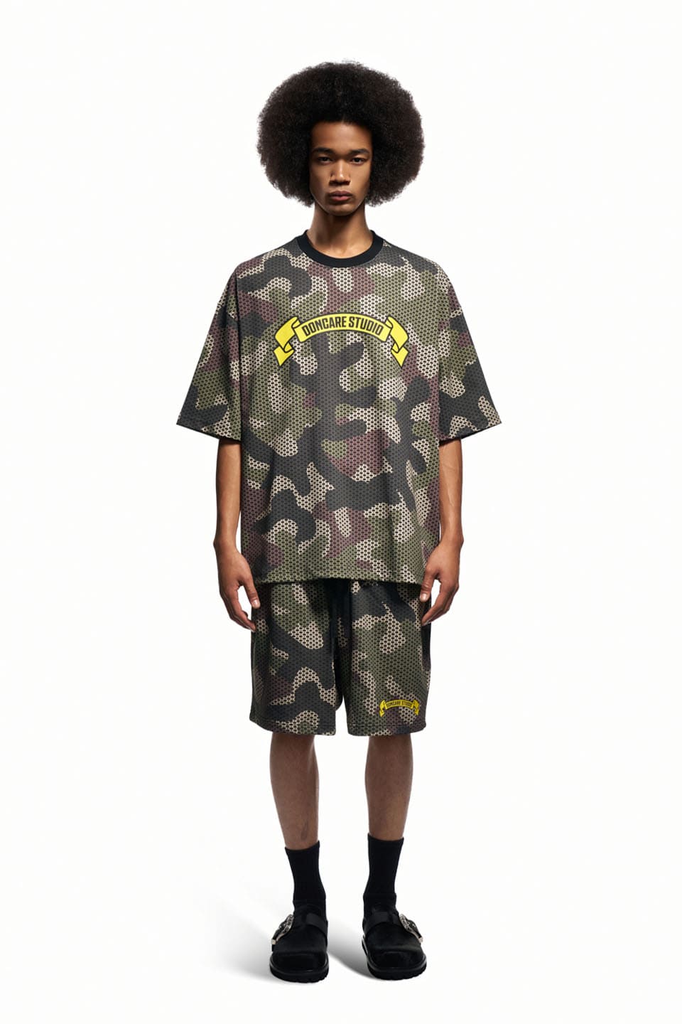 Camo Shorts Cotton Pattern Printed Throughout.