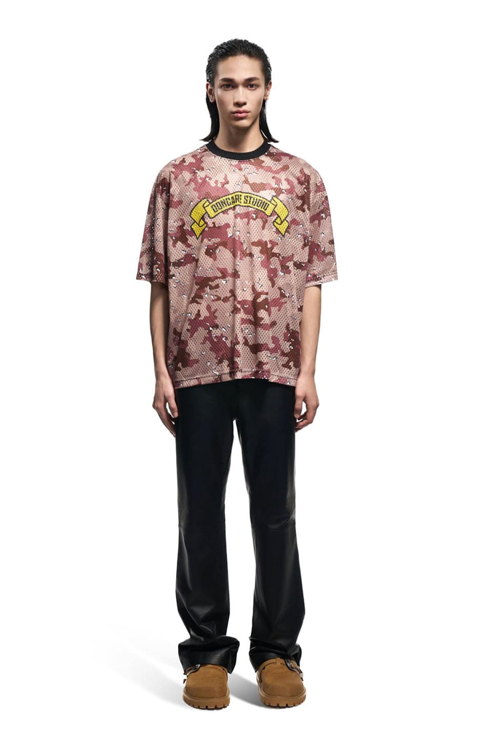 Camo Polyester Jersey Mesh T-Shirt