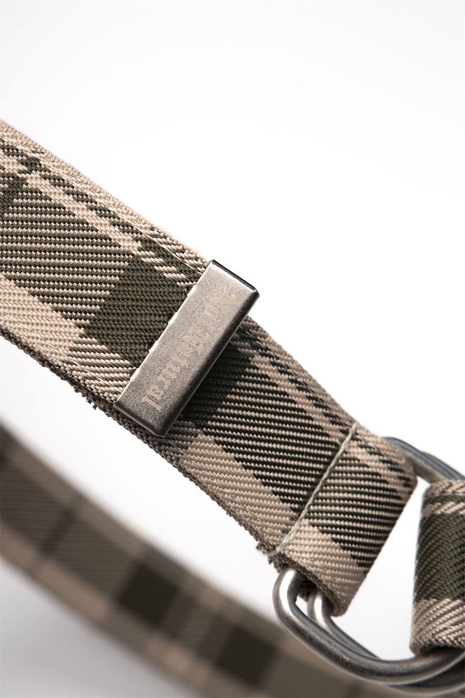 NOT NATURAL Jacquard Check Long Belt Beige