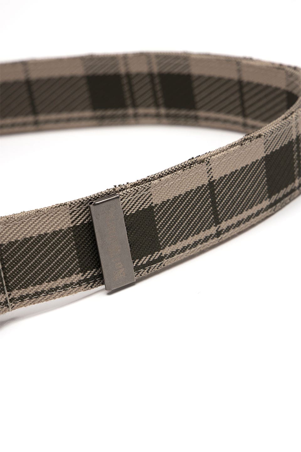 NOT NATURAL Jacquard Check Long Belt Beige