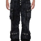 Eclipse Of The Blood Moon Brushed Texture Jeans With Pockets