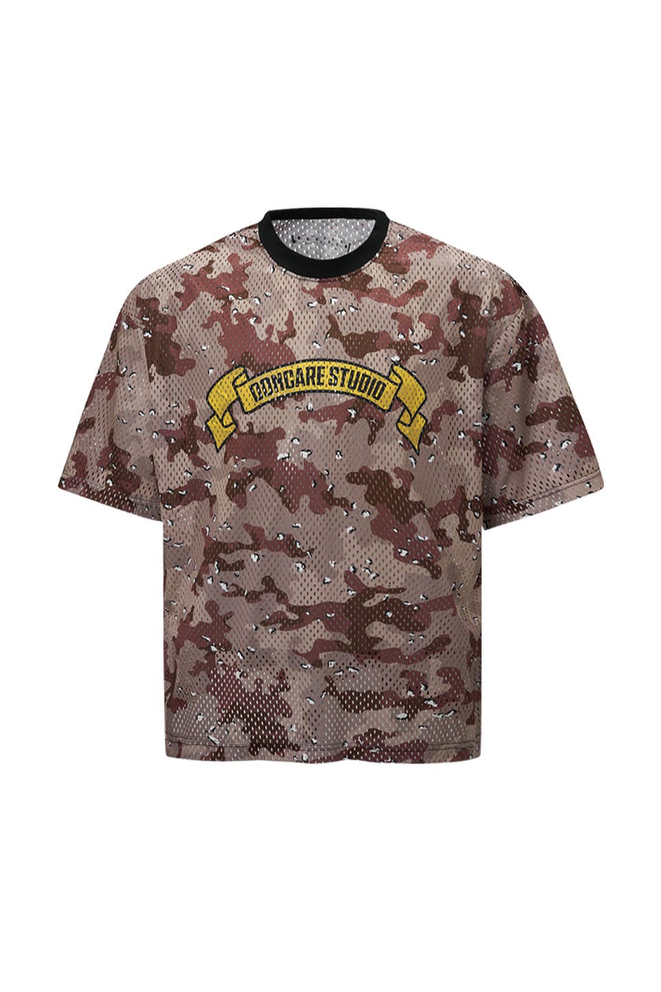 Camo Polyester Jersey Mesh T-Shirt