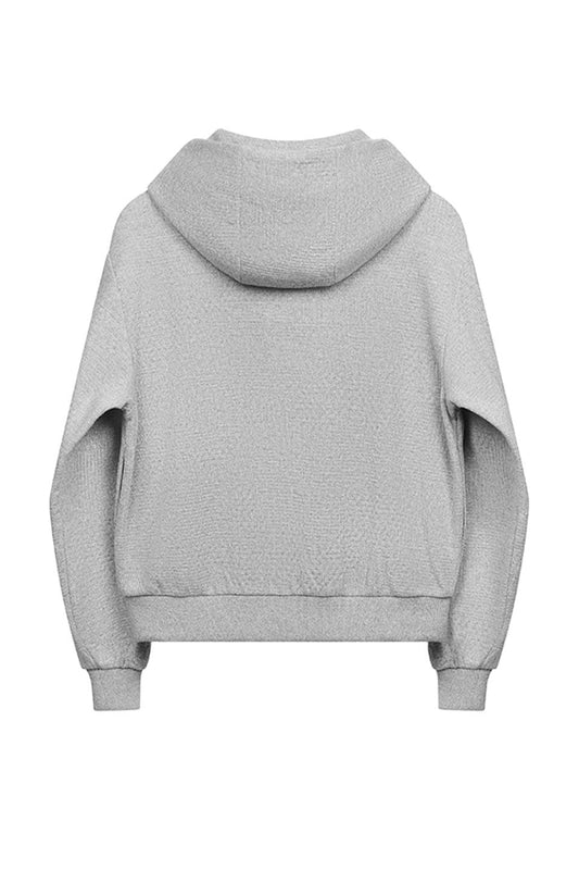 Jiehua Knit Zipper Hooded Sweater