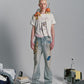 Patchwork Denim Trousers