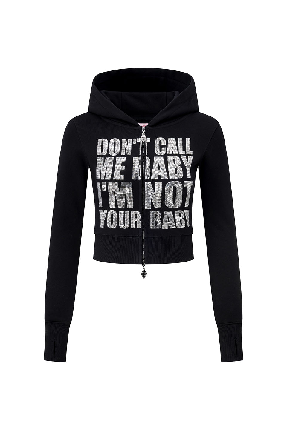 Not Your Baby Cropped Zip Hoodie