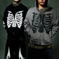 【一部予約販売】Fire Bones Leather Patch Zip Hoodie