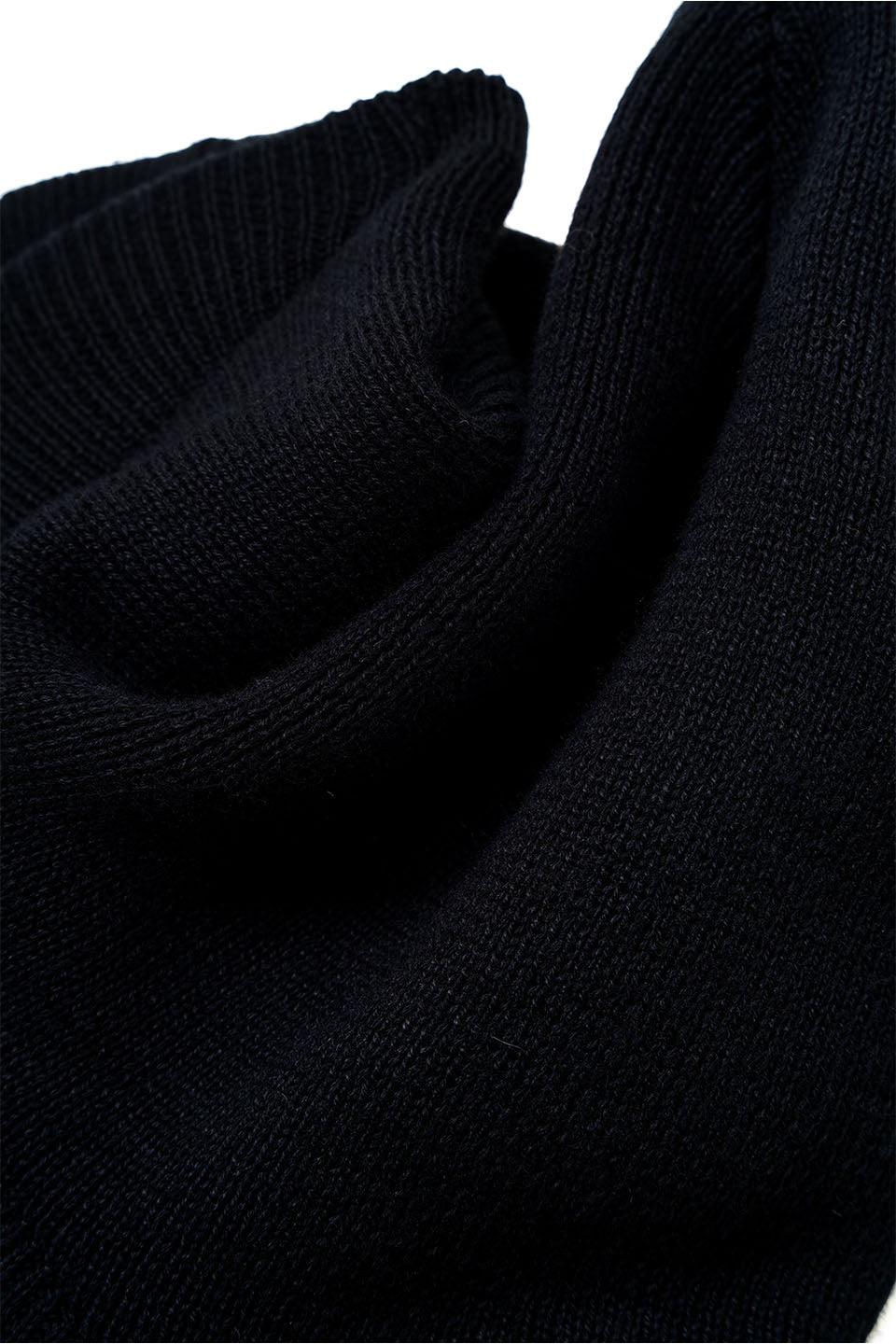 Cross Leather Patch Brim Knit Beanie