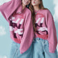ANGEL Oversized Gradation Logo Knit Pink