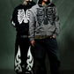 【一部予約販売】Fire Bones Leather Patch Zip Hoodie