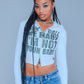 Not Your Baby Cropped Zip Hoodie