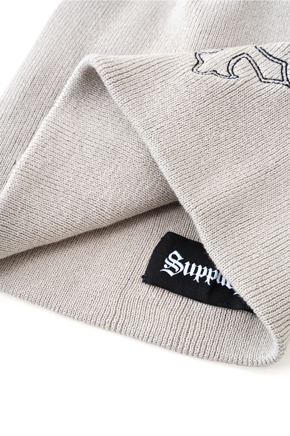 Multiple Cross Leather Patch Beanie