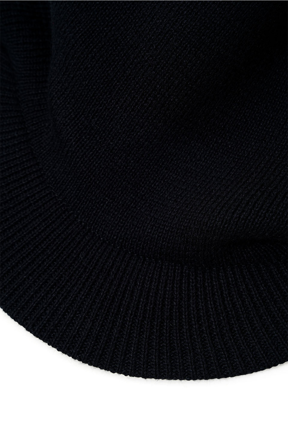 Cross Leather Patch Brim Knit Beanie