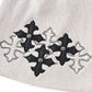 Multiple Cross Leather Patch Beanie