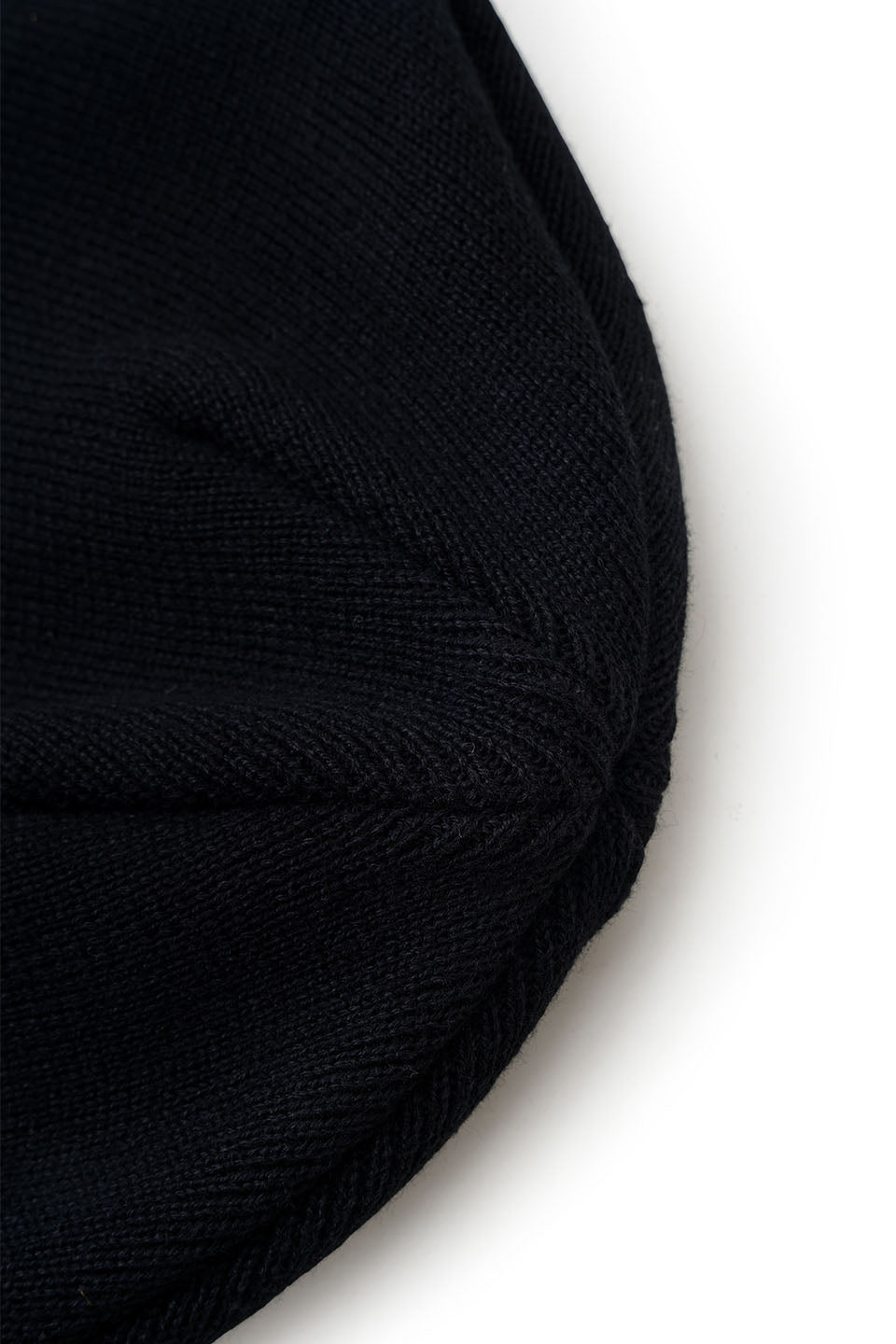 Cross Leather Patch Brim Knit Beanie