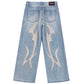 【予約商品】Tribal Leather Patch Baggy Denim Jeans【9月下旬~10月上旬お届け】