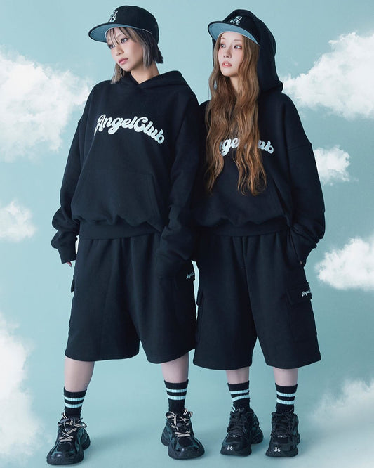 ANGEL Baggy Sweat Shorts Black