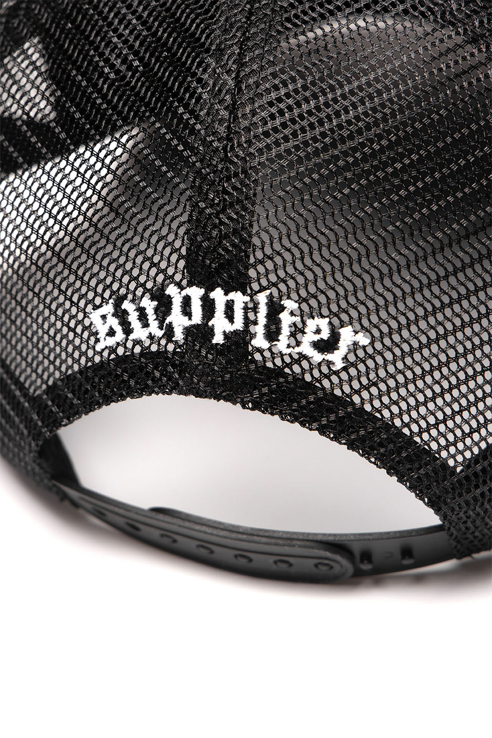 Cross Leather Patch Mesh Cap