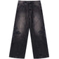 【予約商品】Cross Leather Patch Baggy Denim Pants【9月下旬~10月上旬お届け】
