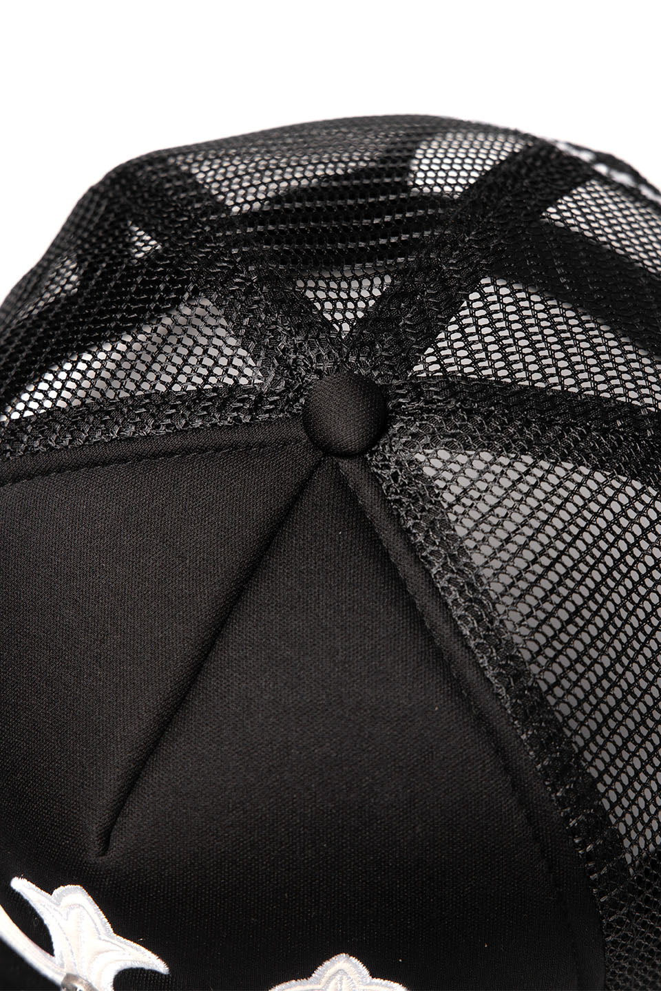 Cross Leather Patch Mesh Cap