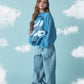 ANGEL Oversized Gradation Logo Knit Blue