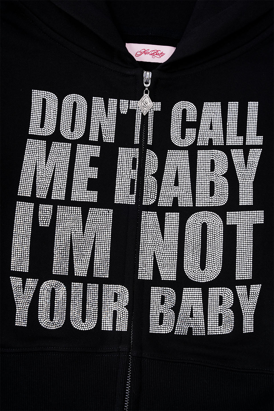 Not Your Baby Cropped Zip Hoodie