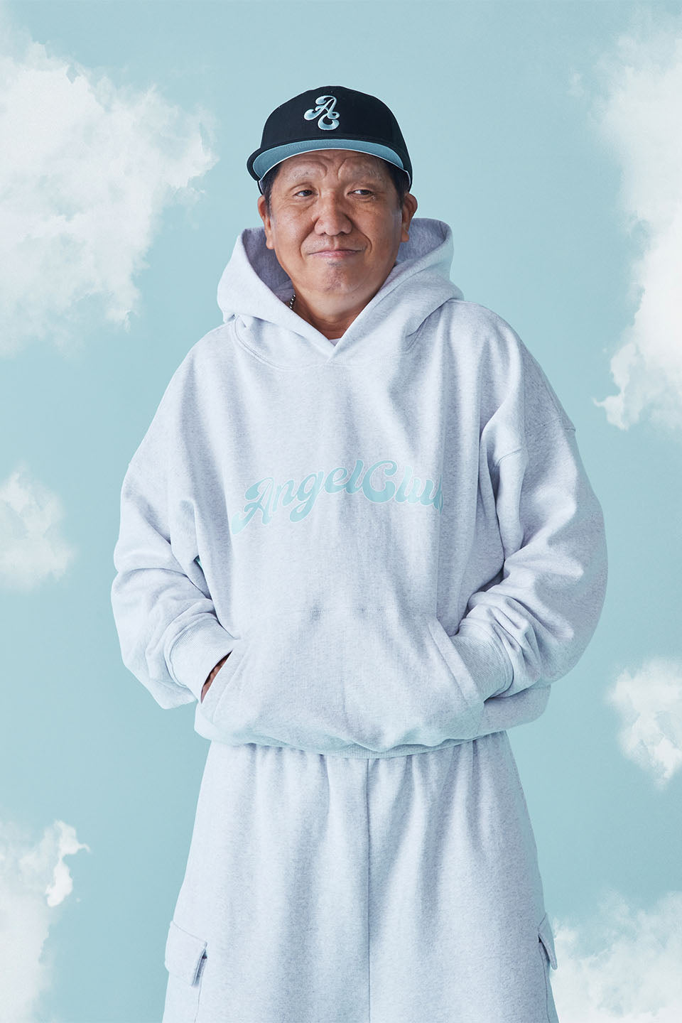 ANGEL Oversized Logo Hoodie Gray