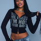 Not Your Baby Cropped Zip Hoodie