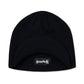 Cross Leather Patch Brim Knit Beanie