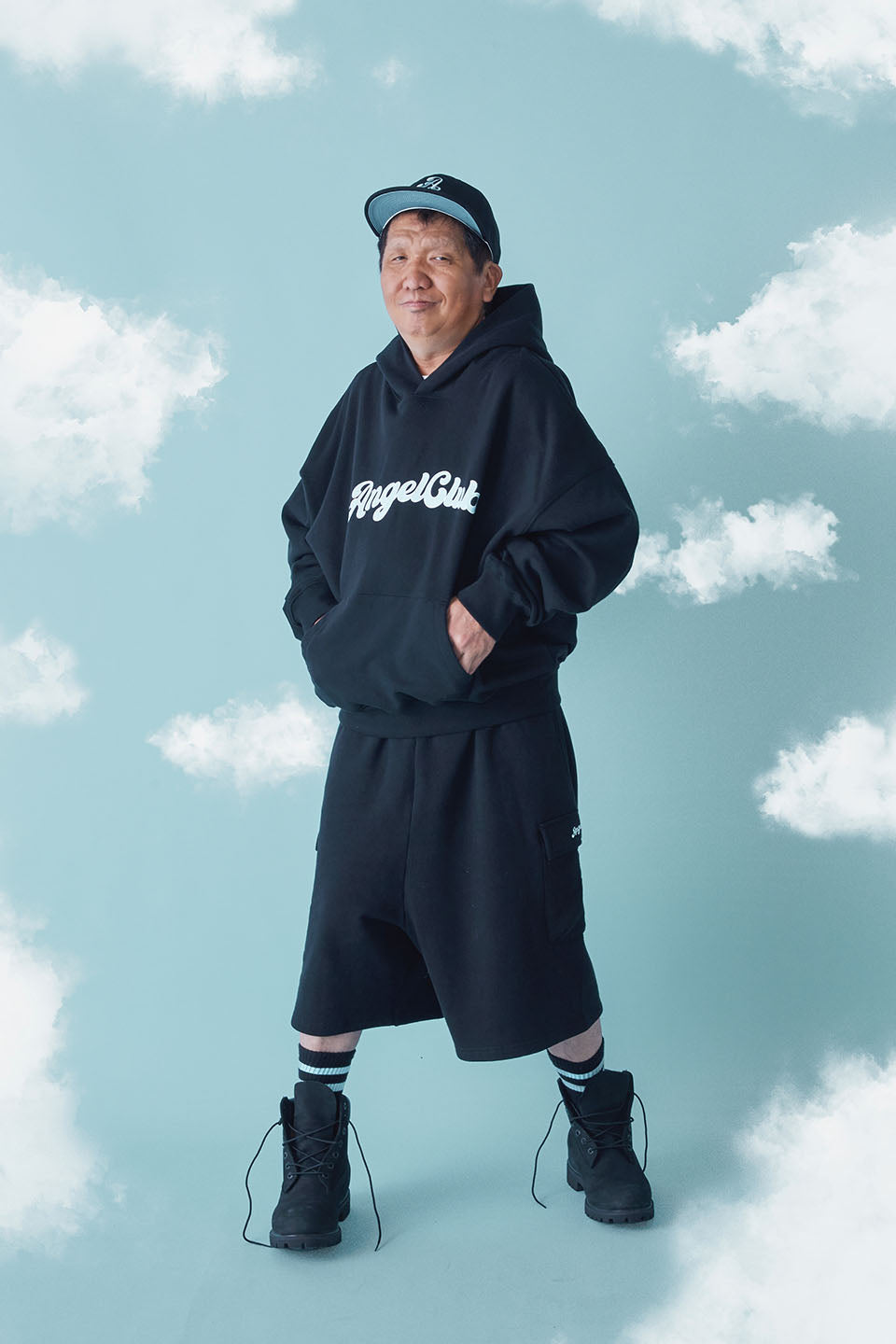 ANGEL Oversized Logo Hoodie Black